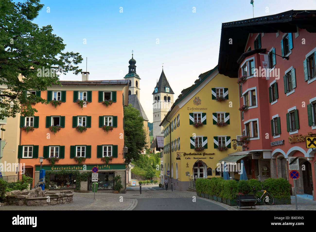 Österreich-Kitzbühel am frühen Morgen Stockfoto