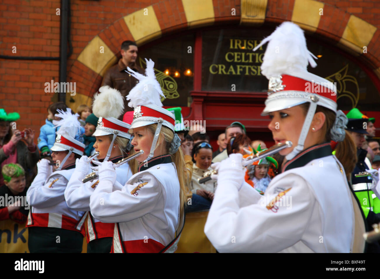 St. Patricks Day Parade Dublin, US Marching Band. Irland Stockfoto