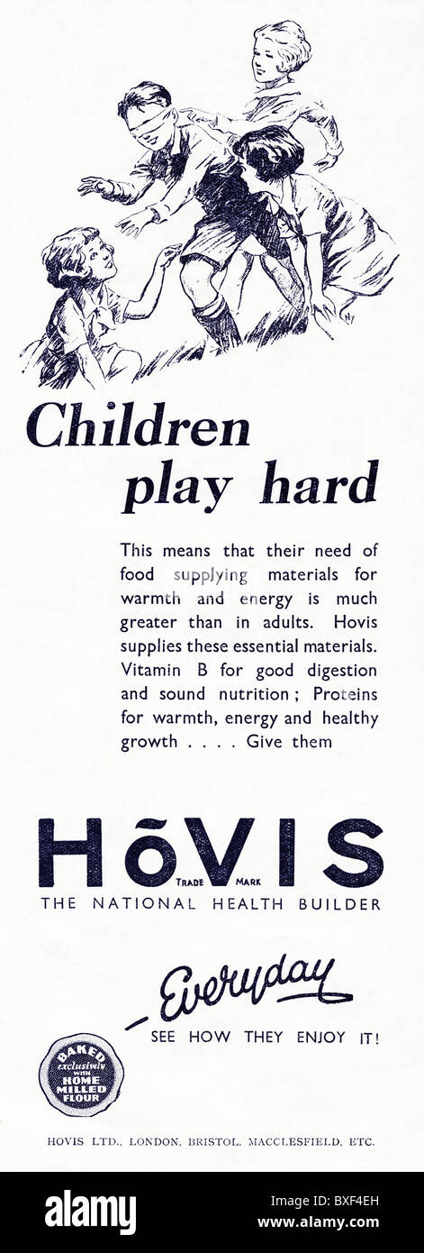 1931-Werbung für Hovis Brot Stockfoto