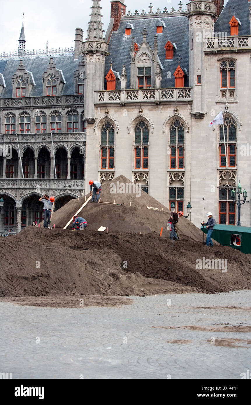 Work In Progress, Laurel am Markt Display, Grand Hotel, Brügge, Belgien, Europa Stockfoto