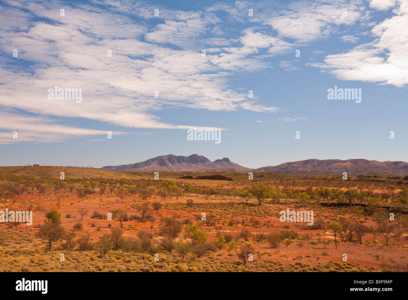 Finke River Valley und Mount Sonder, West Macdonnell National Park, Alice Springs, Northern Territory Stockfoto