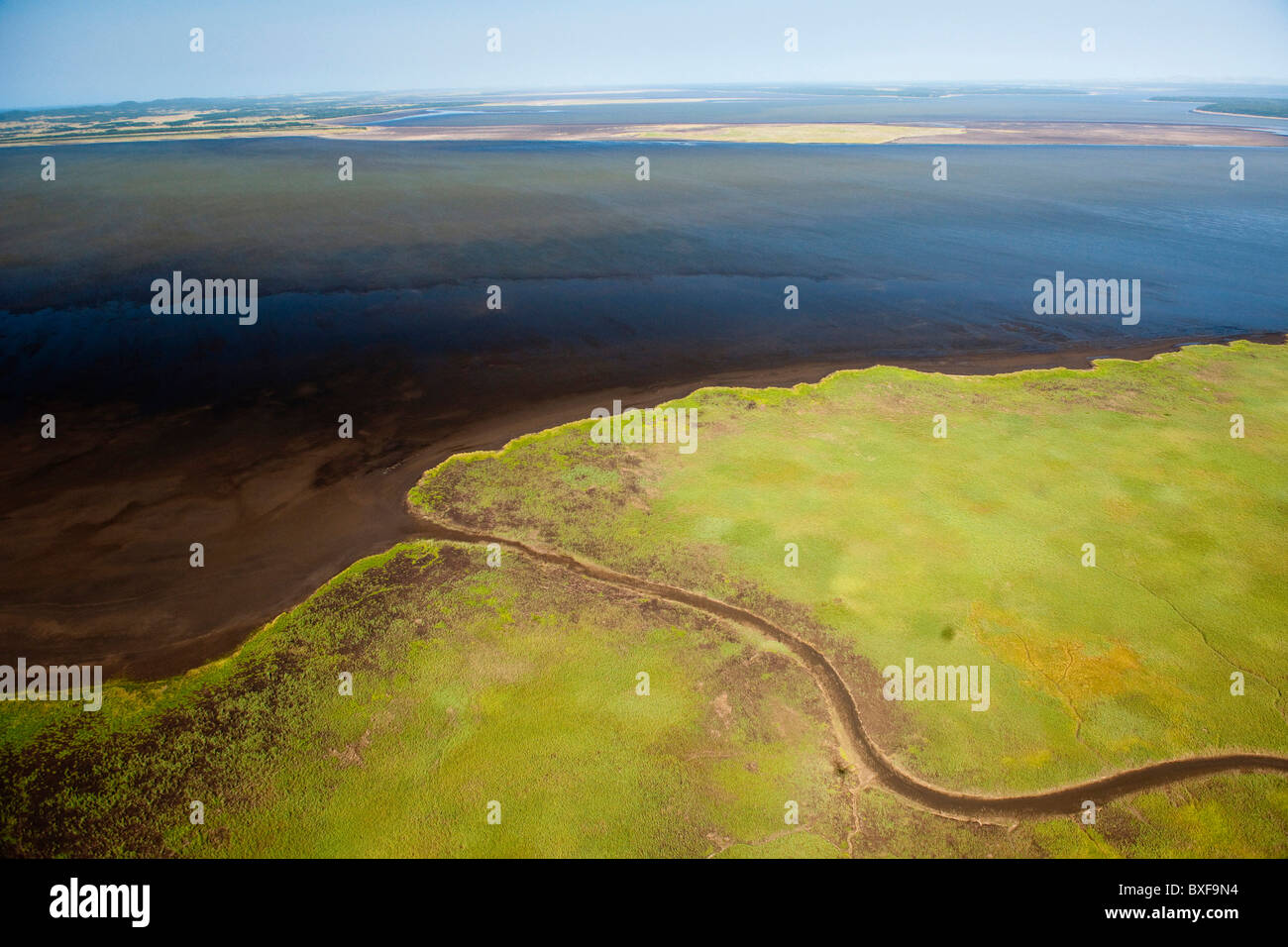 Luftaufnahme des iSimangaliso Wetland Park (vorher die Greater St. Lucia Wetland Park). KwaZulu Natal. Südafrika. Stockfoto