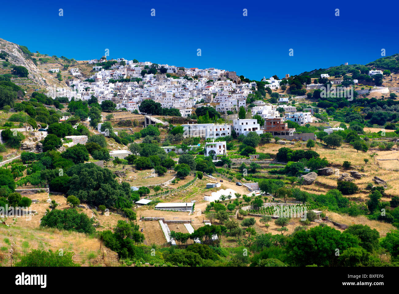 Apirathos Hill Top Village, Naxos, griechischen Kykladen-Inseln Stockfoto