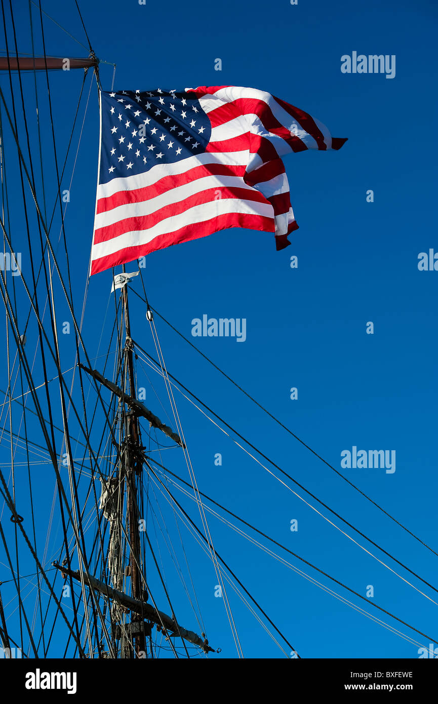 US-Flagge über den Stern von Indien Stockfoto