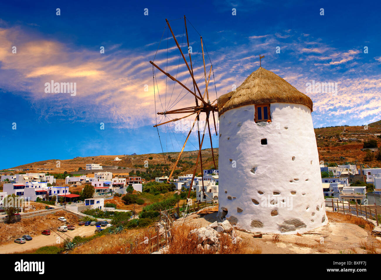 Alte Windmühle - Naxos-griechischen Kykladeninsel Stockfoto