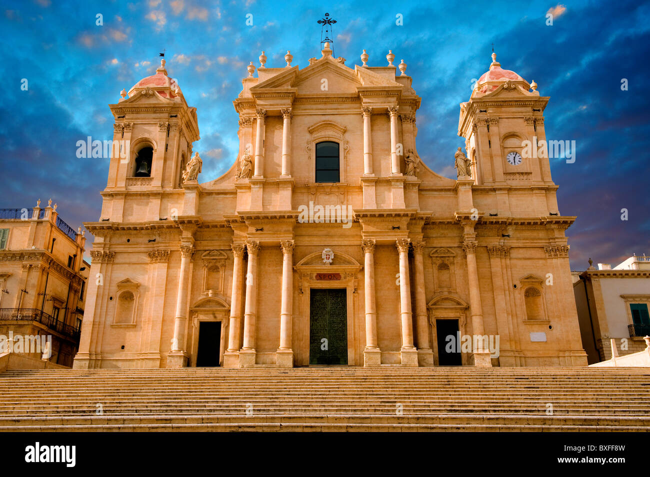 Restaurierte barocke Kathedrale San Nicolo - Noto, Sizilien Stockfoto