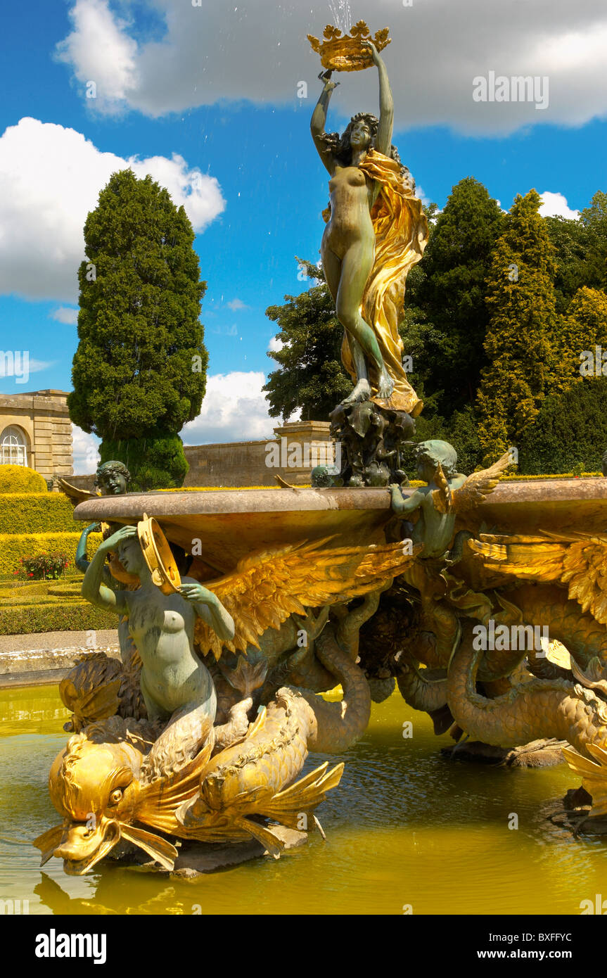 Blenheim Palace italienischen Garten und Brunnen - England Stockfoto