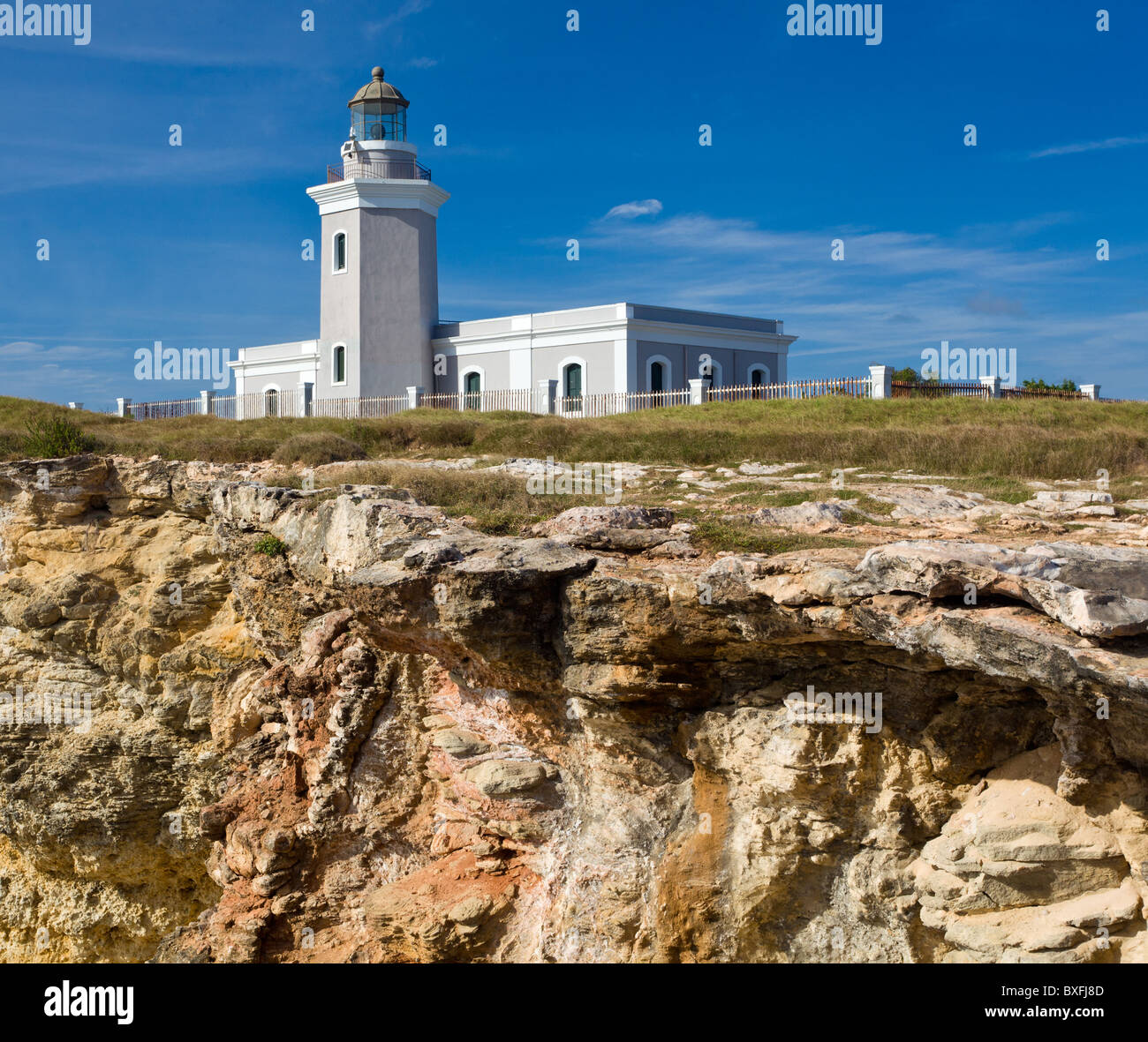 Los Morillos Leuchtturm an der südwestlichen Ecke von Puerto Rico in der Nähe von Cabo Rojo Stockfoto