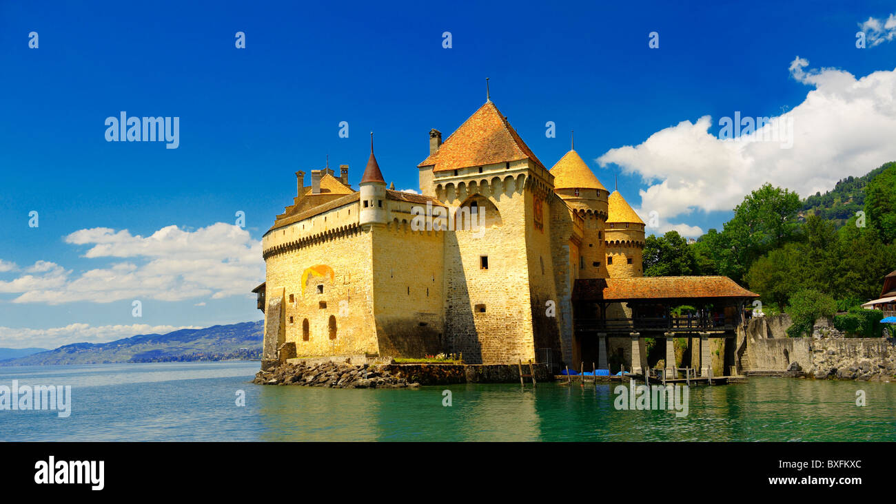 Schlösser Chillion am Lac Leman, Montreux, Waadt Schweiz Stockfoto