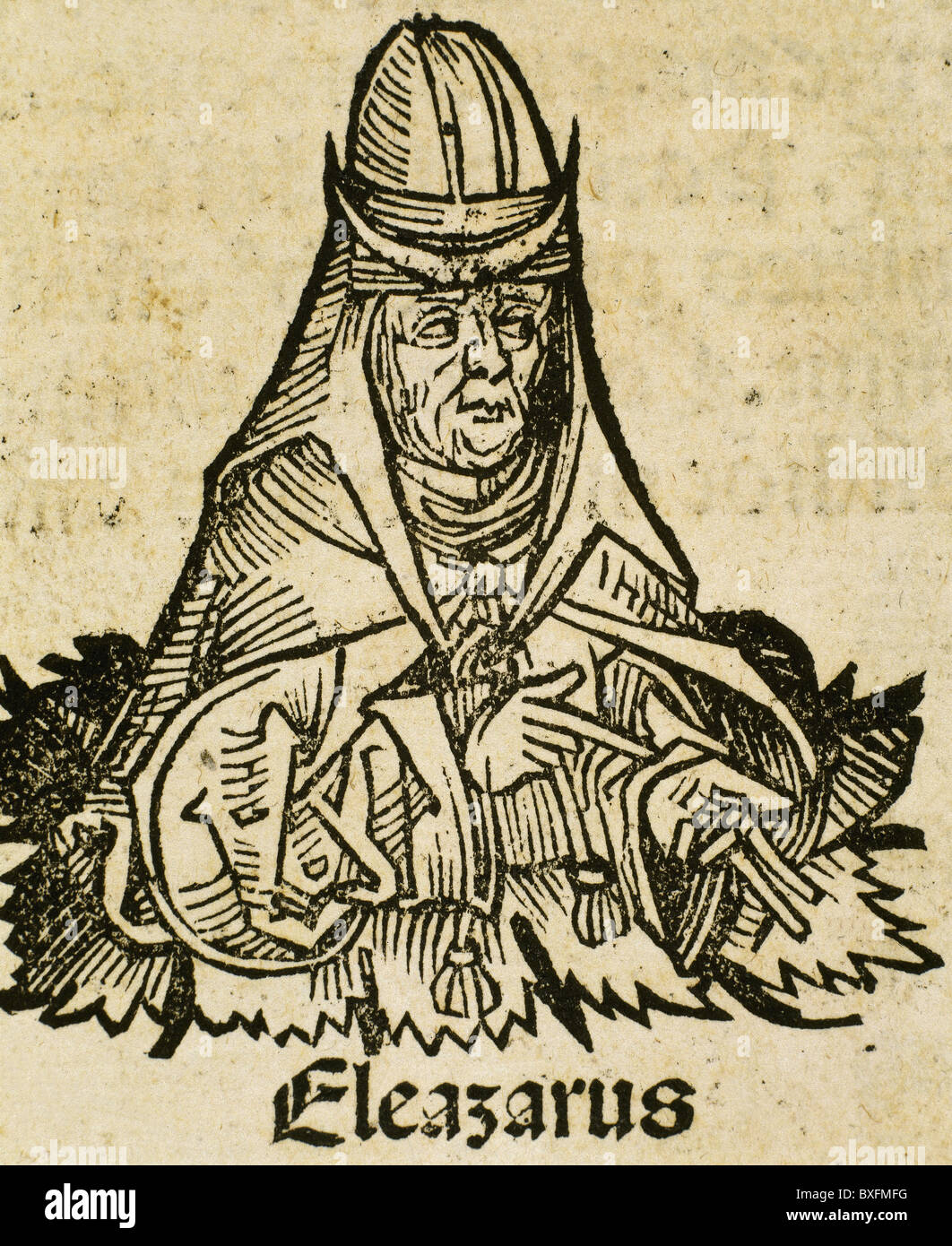 Eleazar. 16. Jahrhundert Gravur. Stockfoto