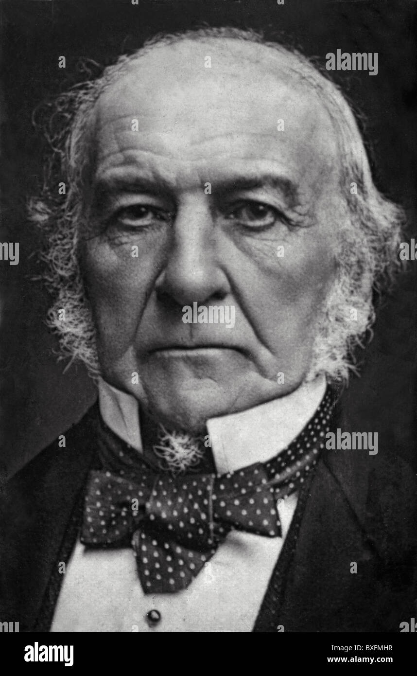 Porträt von William Ewart Gladstone (1809-1898) britischer Premierminister, Politiker und liberaler Staatsmann. Vintage-Foto c1975 Stockfoto