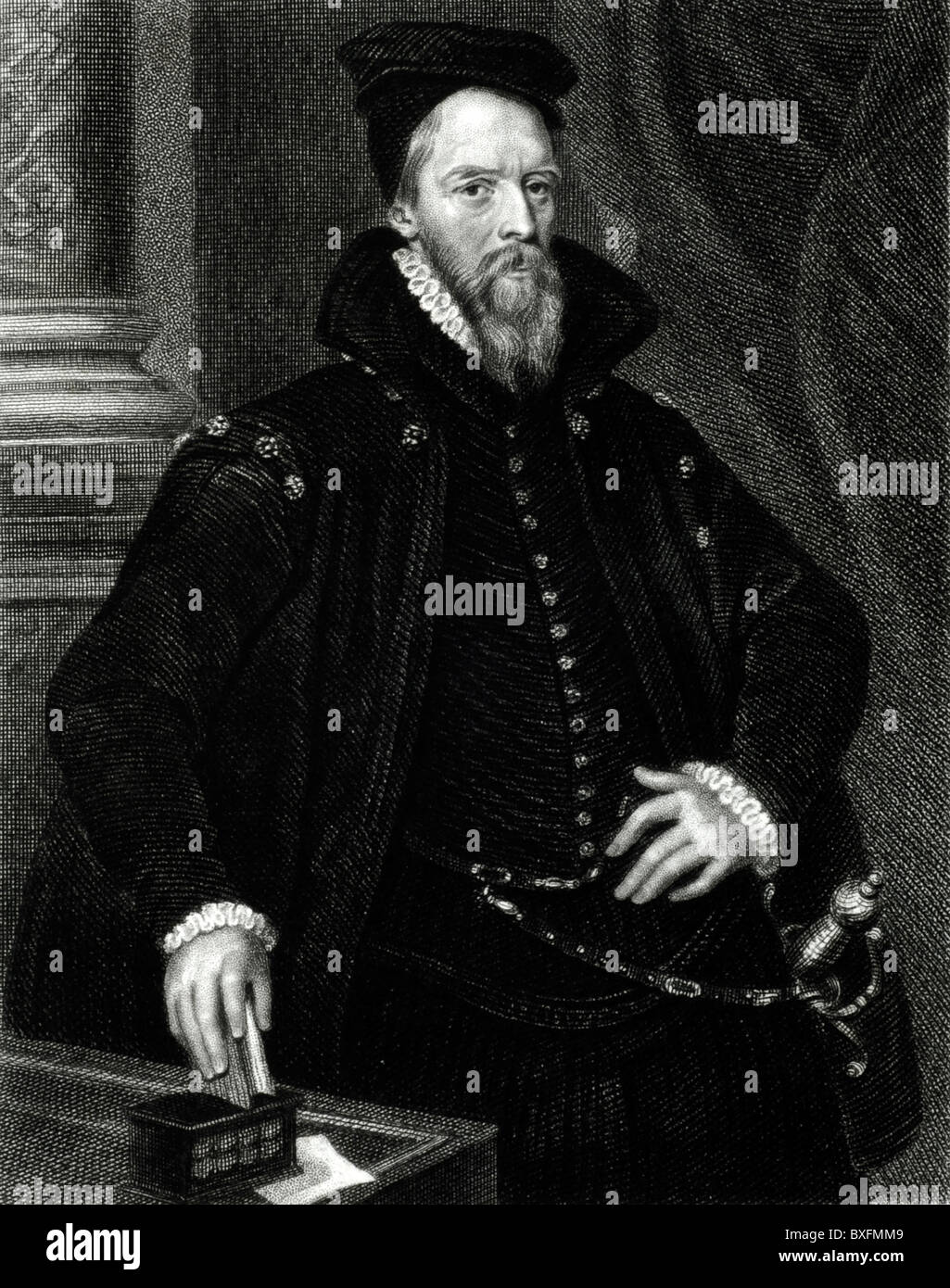 Porträt von Ambrose Dudley (c1530 - 1590), 3. Earl of Warwick. Englischer Adliger Und General. Hochformat. Vintage Illustration oder Gravur Stockfoto