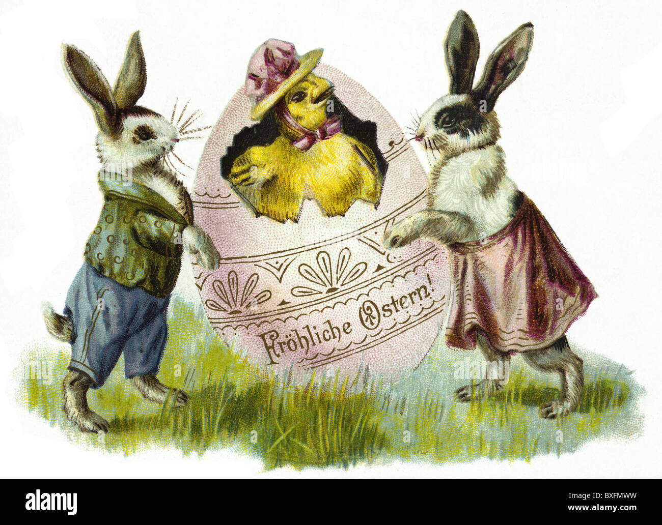 Kitsch, Ansichtskarte, Frohe Ostern, Deutschland, um 1903, zusätzliche-Rechte-Clearences-nicht vorhanden Stockfoto