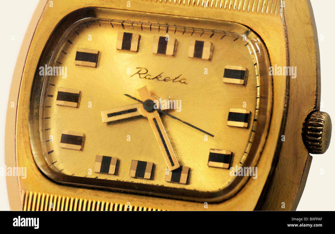 Uhren, Armbanduhr, Herrenuhr, Raketa, Russland, UdSSR, um 1973,  zusätzliche-Rechte-Clearenzen-nicht verfügbar Stockfotografie - Alamy