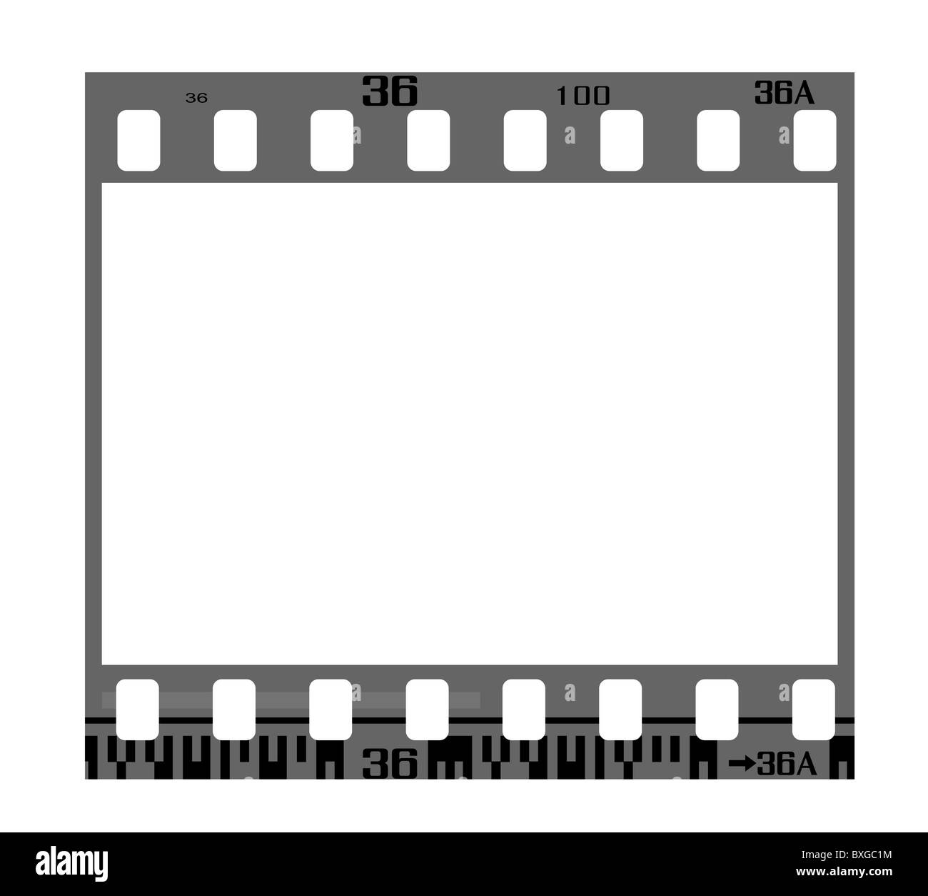 35mm negative Gestell, mit Details und genaue Dimension. Stockfoto