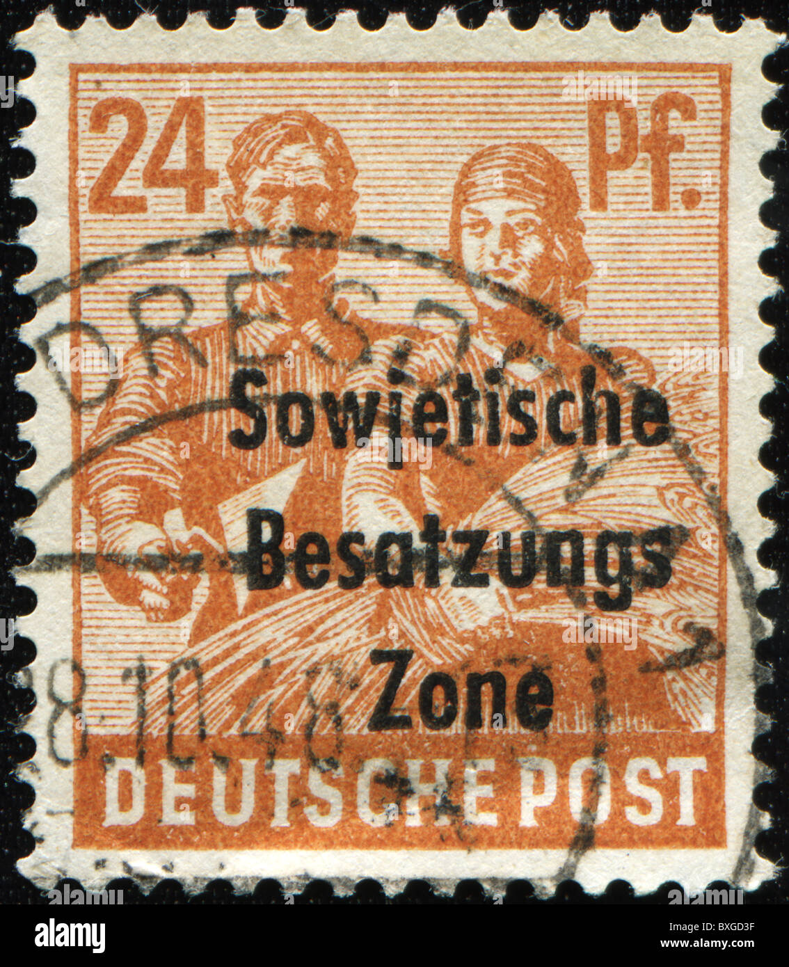 Sowjetische Besetzung Zone Stempel Stockfoto