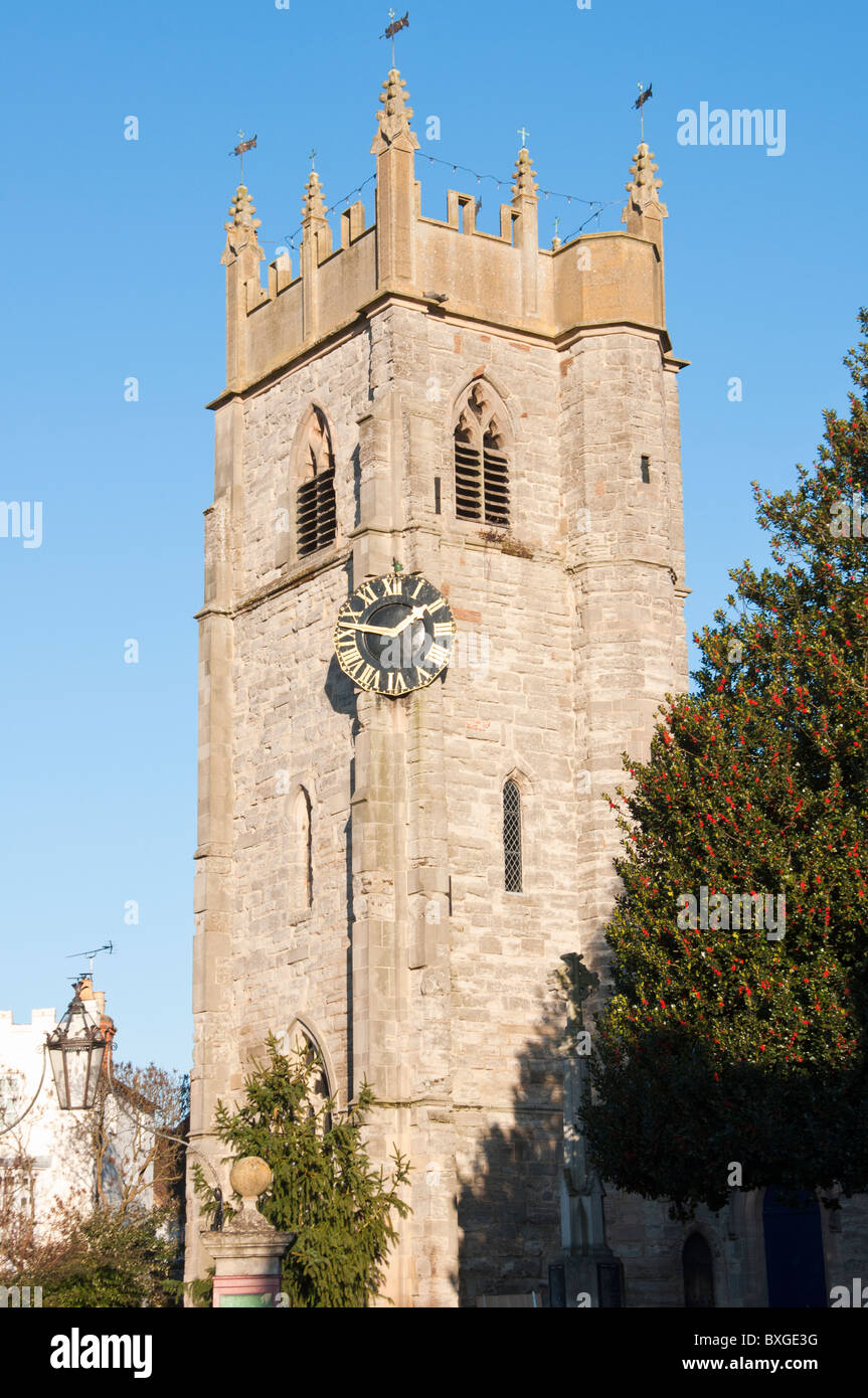 Pfarrkirche St. Nikolaus in den Markt der Stadt Alcester, Warwickshire, UK Stockfoto