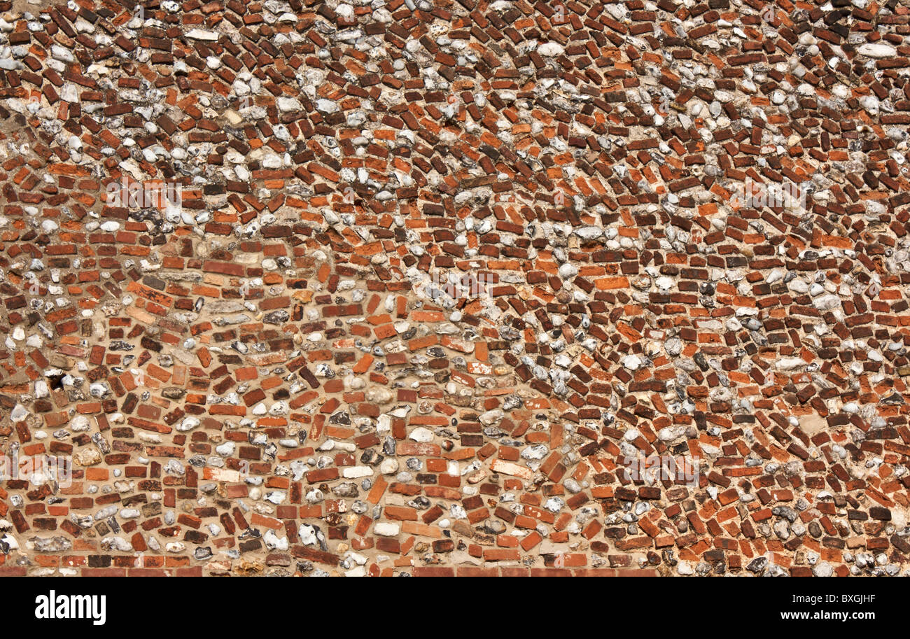 Nach dem Zufallsprinzip gelegt Ziegelmauer Stockfoto