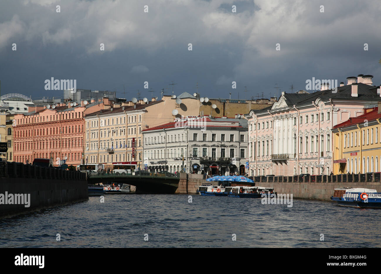 Russland, Sankt Petersburg. Stroganow-Palast. Moyka River ...