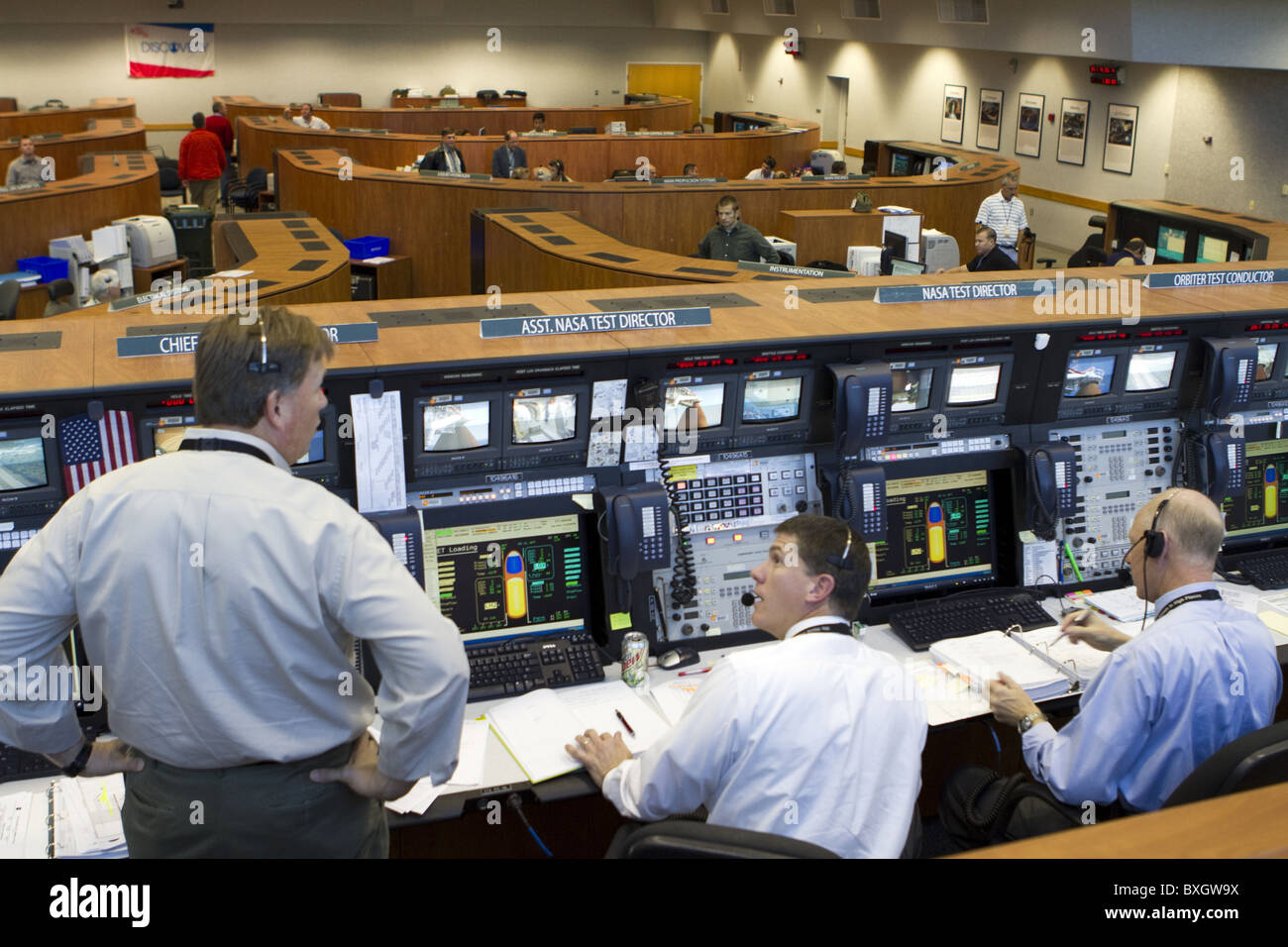 Launch Control Center am NASA Kennedy Space Center in Florida Stockfoto