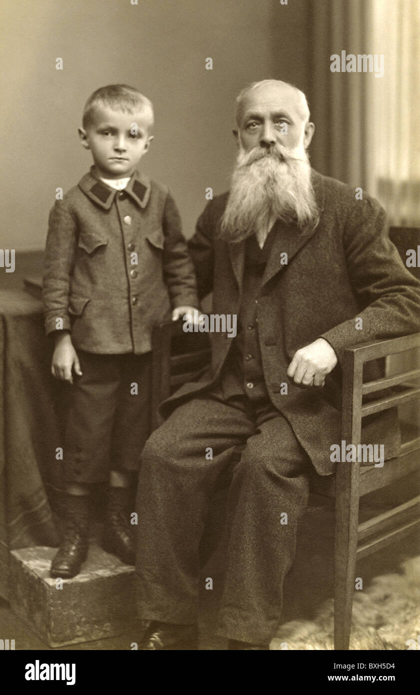 Personen, Großvater mit Sohn, Deutschland, um 1923, Zusatz-Rechte-Clearenzen-nicht vorhanden Stockfoto