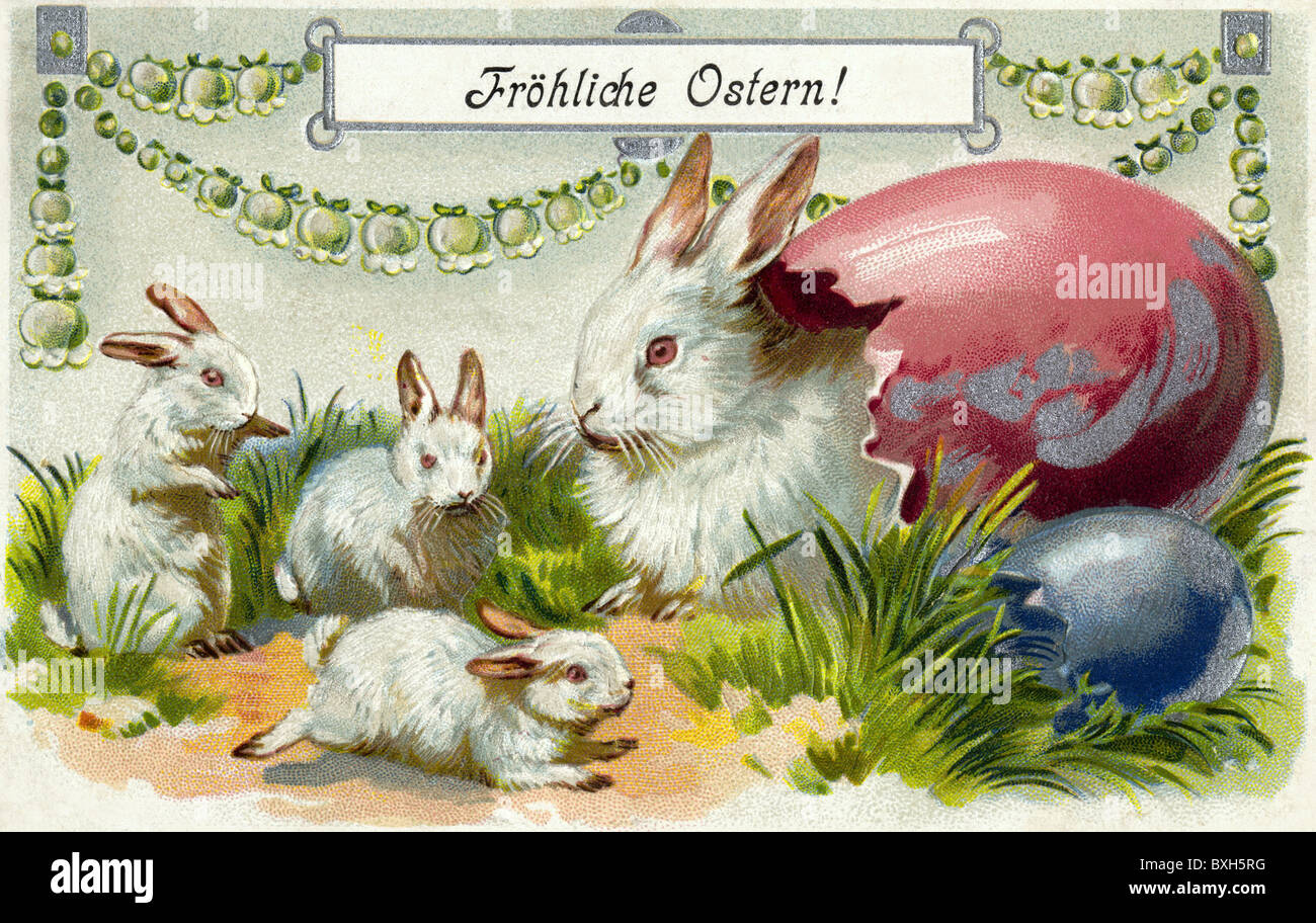 Tradition / Folklore, Deutschland, Bayern, Postkarte 'Frohe Ostern', um 1903, Zusatzrechte-Clearences-nicht vorhanden Stockfoto