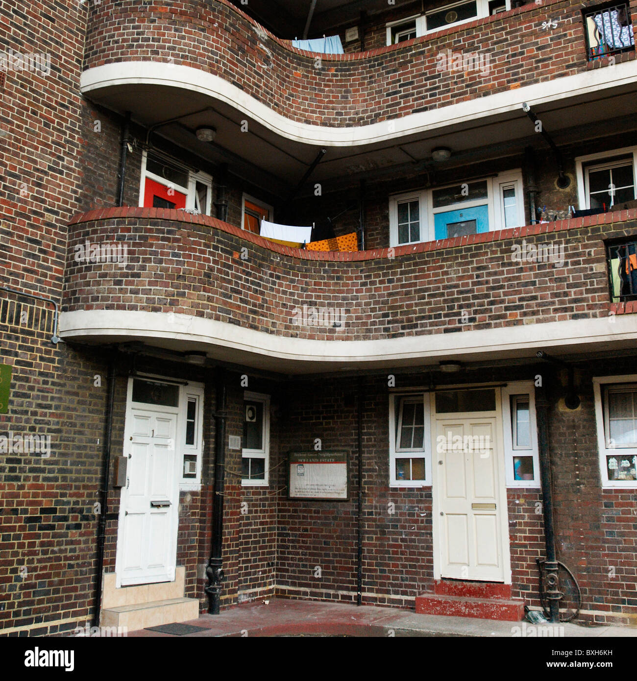 Sozialer Wohnungsbau Shoreditch London UK Stockfoto