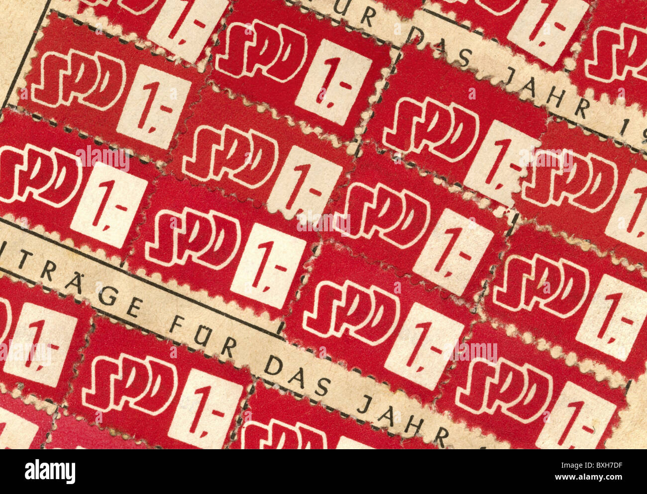 Politik, Deutschland, Parteien, SPD, Mitgliederbuch, 1950 - 1951, Zusatzrechte-Clearences-nicht vorhanden Stockfoto