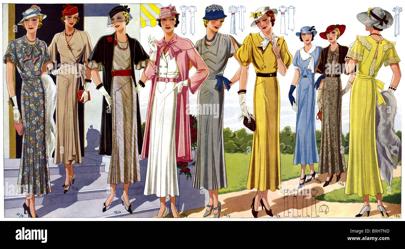 Mode, 1930er Jahre, die ladie Mode, elegante Mode, ca. 1933 AdditionalRights ClearencesNA