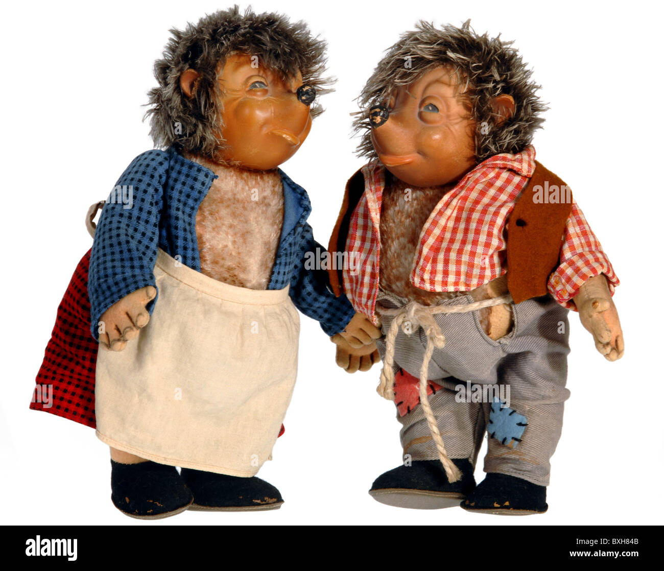 Spielzeug, Handpuppe, Mecki und seine Frau, Igel der Hoerzu-Zeitschrift, Deutschland, um 1959, Zusatzrechte-Clearences-nicht erhältlich Stockfoto