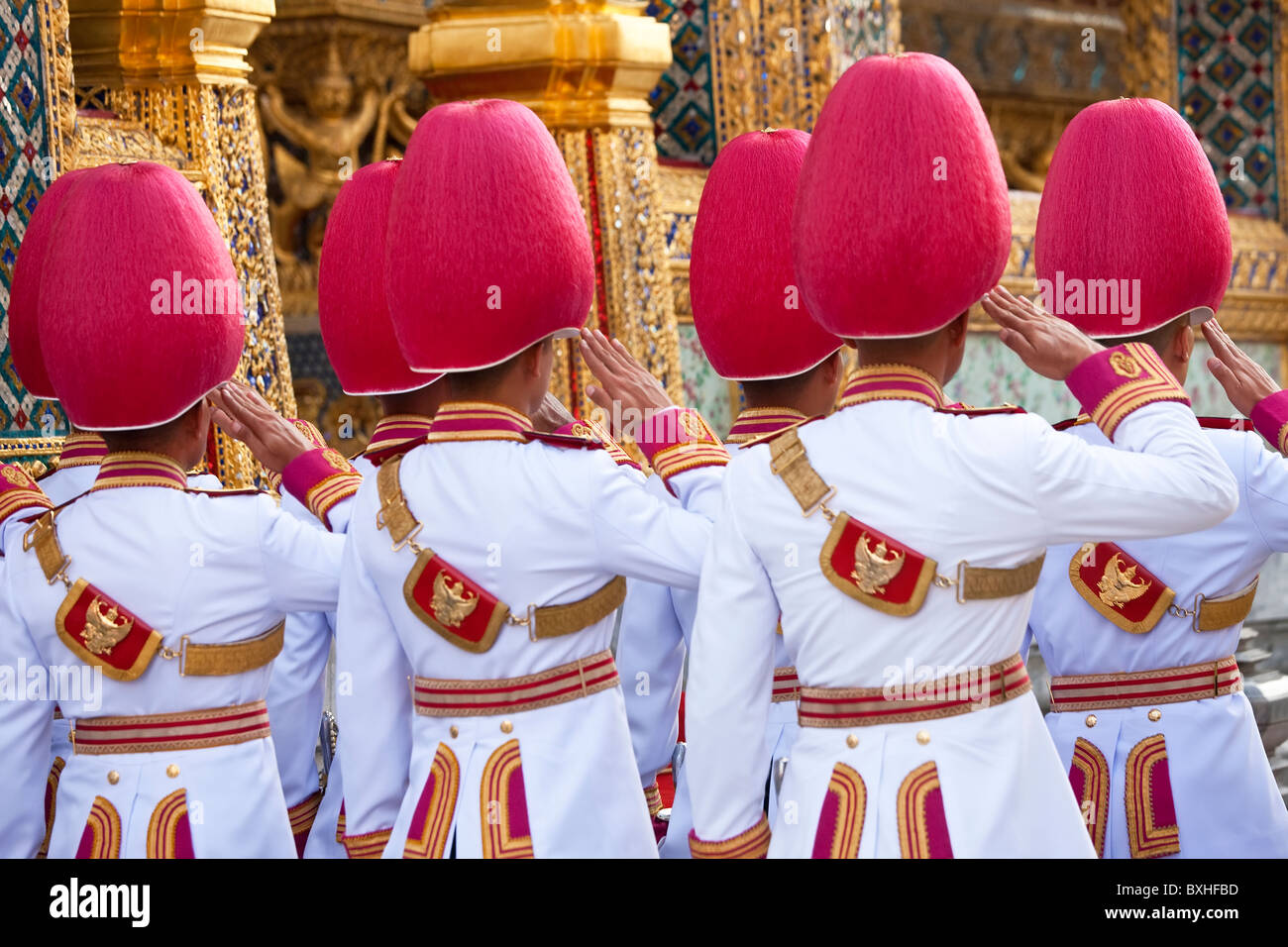 Palastwache, Grand Palace, Wat Phra Kaeo, Bangkok, Thailand Stockfoto