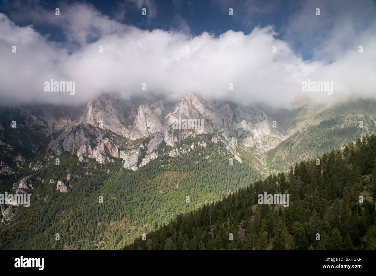 La Tosa Peak, Serra del Cadí, natürlicher Park des Cadí Moixeró, Barcelona, Spanien Stockfoto