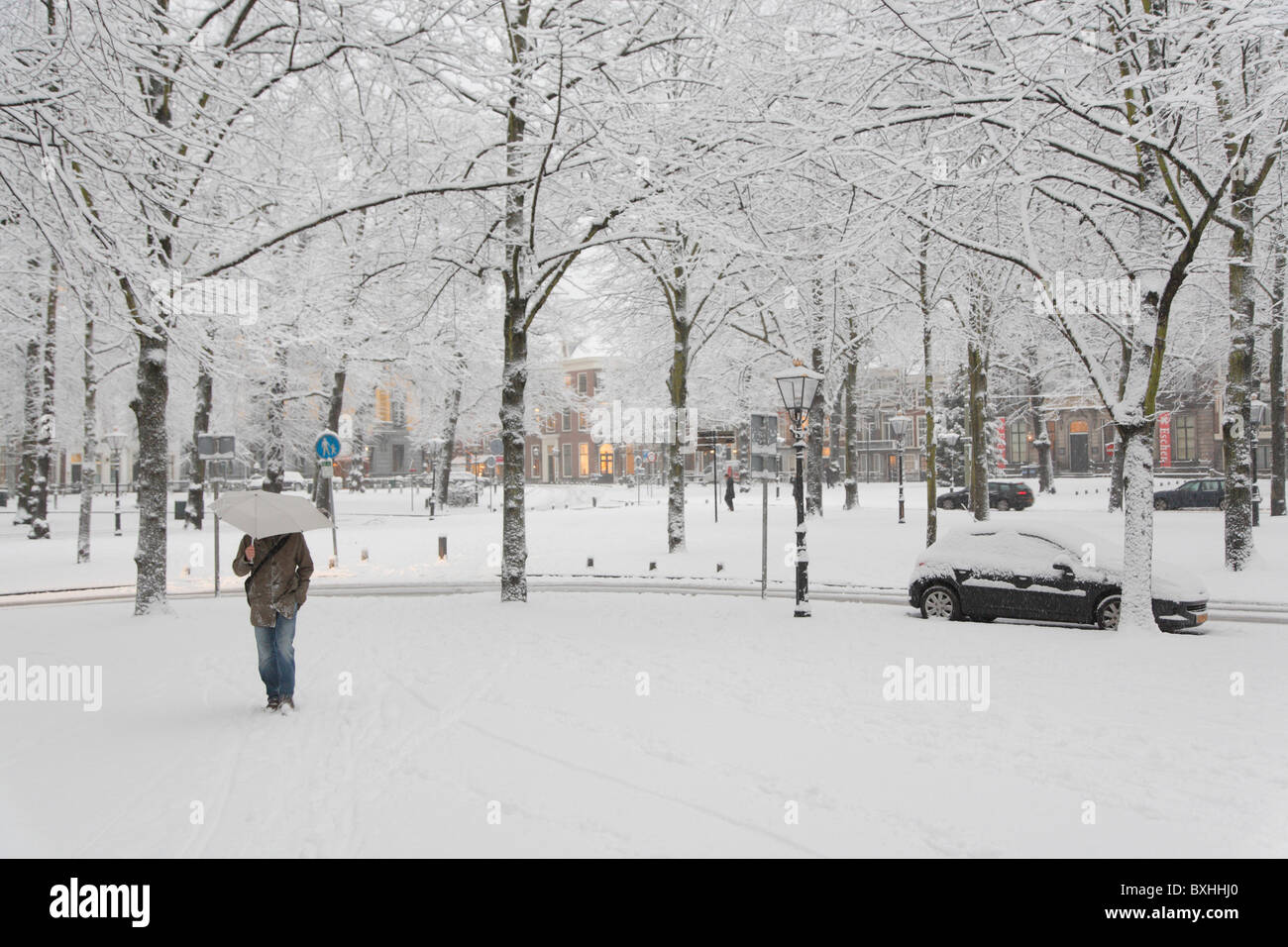 Winter Schnee, den Haag, Niederlande, Holland, Europa Stockfoto