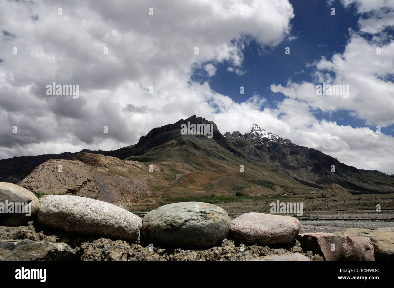 HimalajaGebirgszüge in Spiti Valley, Indien. Stockfoto