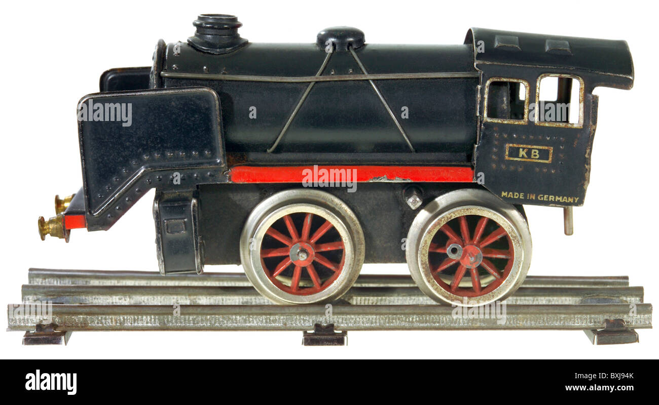Spielzeug, Modelleisenbahn, Lokomotive, Gleisbreite: 0, Deutschland, 1930er Jahre, Zusatzrechte-Freienzen-nicht lieferbar Stockfoto
