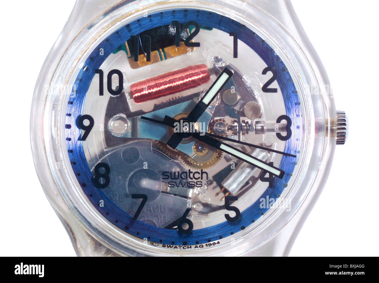 Uhr, Uhren, Armbanduhr, Swatch, Schweiz, 1994, 1990er Jahre, der 90er Jahre  des 20. Jahrhunderts, historisch, historische, Technik, Technik, Details  Stockfotografie - Alamy