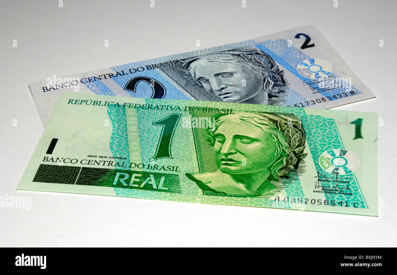 Brasilien Banknoten Brasil Real. Stockfoto