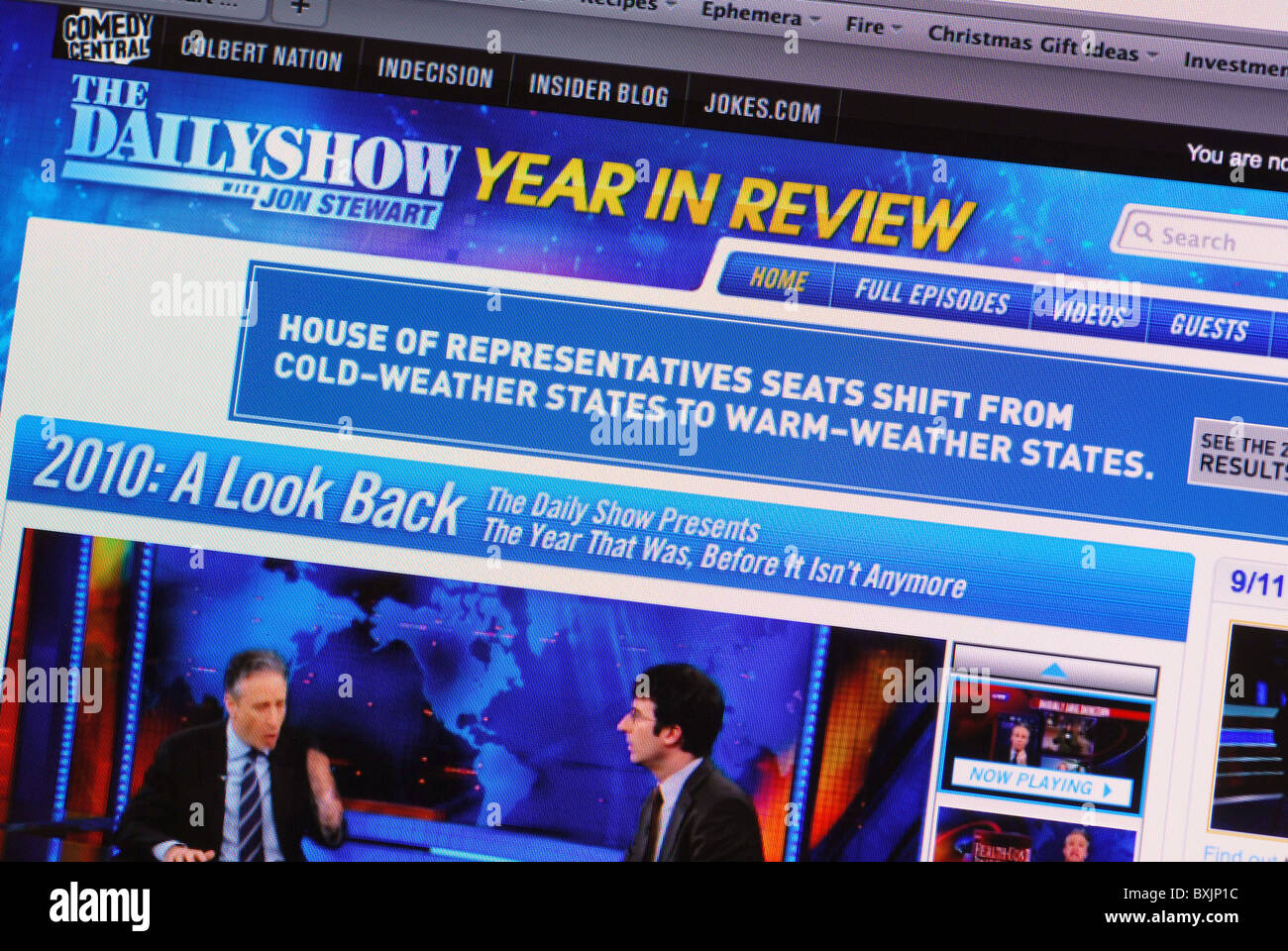 Komiker Jon Stewart und John Oliver über die Daily Show mit Jon Stewart website Stockfoto