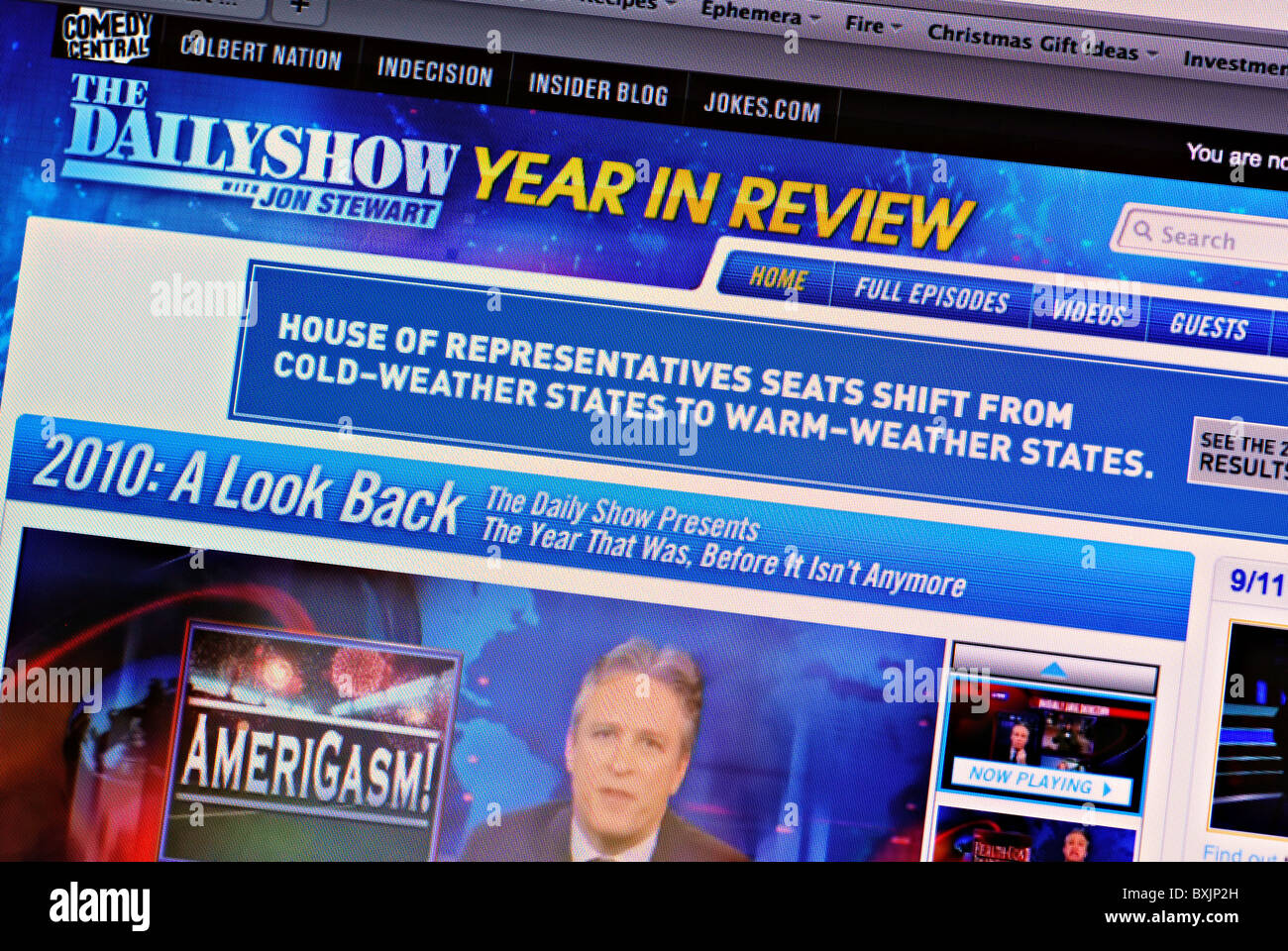 Daily Show mit Jon Stewart Webseite Stockfoto