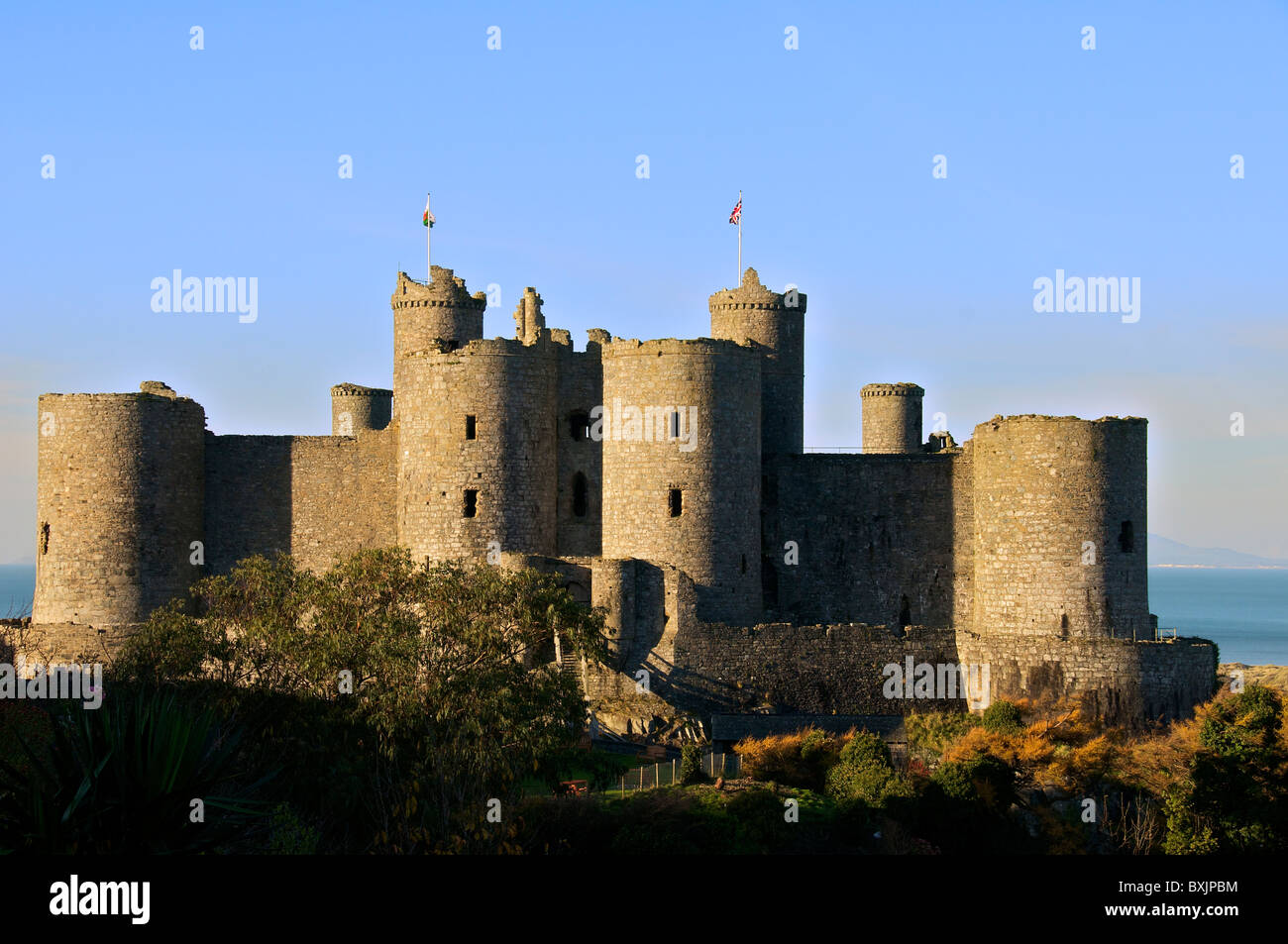 Harlech Castle Gwynedd, Merionethshire, Nordwales Stockfoto