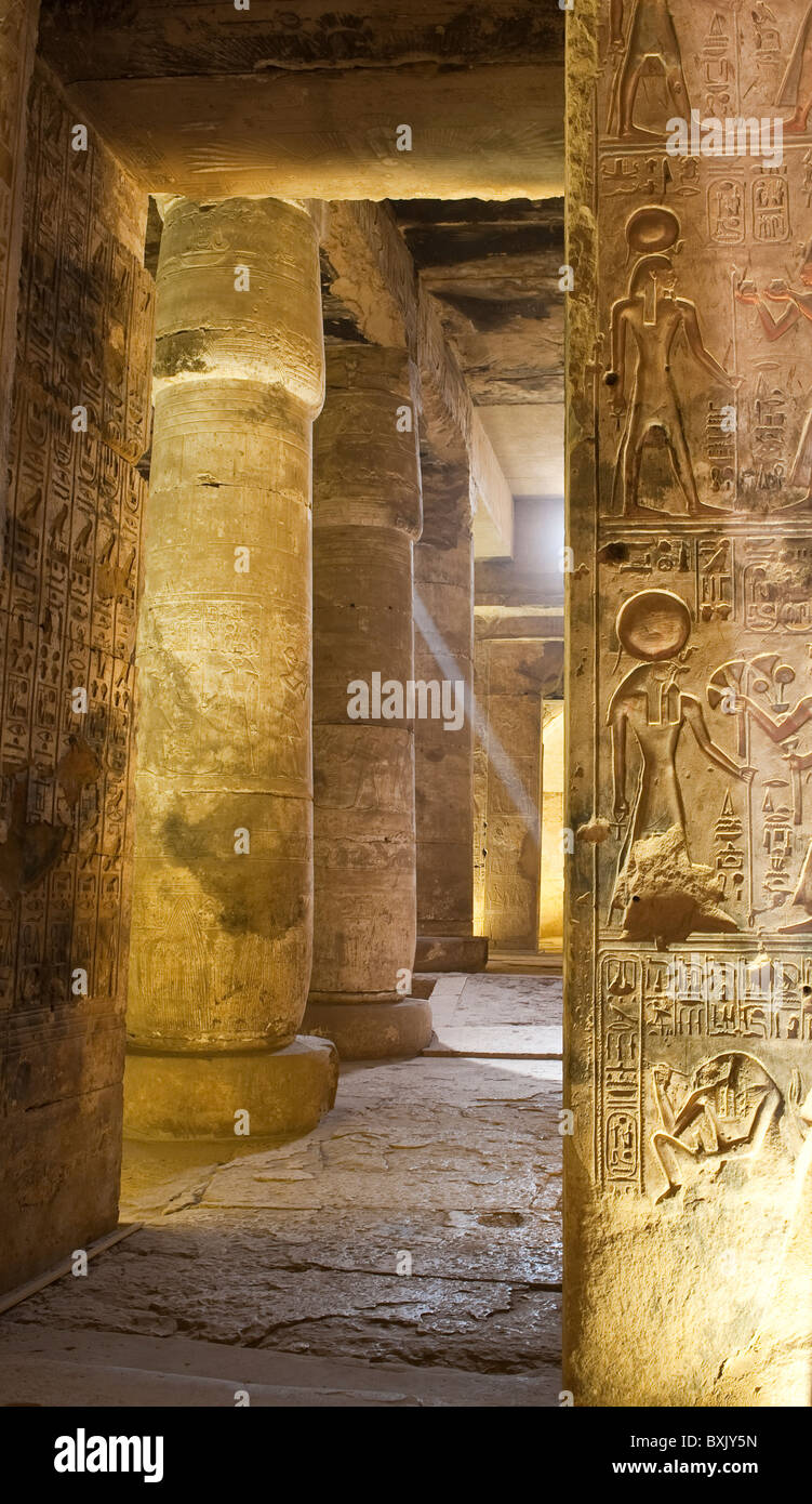 Ägypten. Tempel von Osieris (Tempel von Seti I), Abydos. Stockfoto