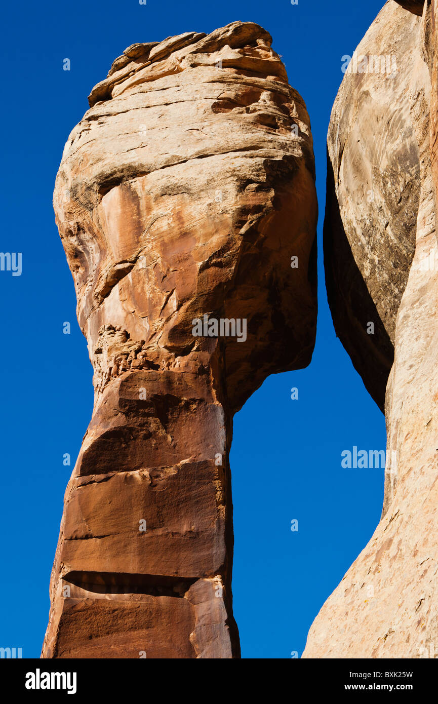 Eine freistehende Sandsteinsäule in Indian Creek Canyon in Utah. Stockfoto