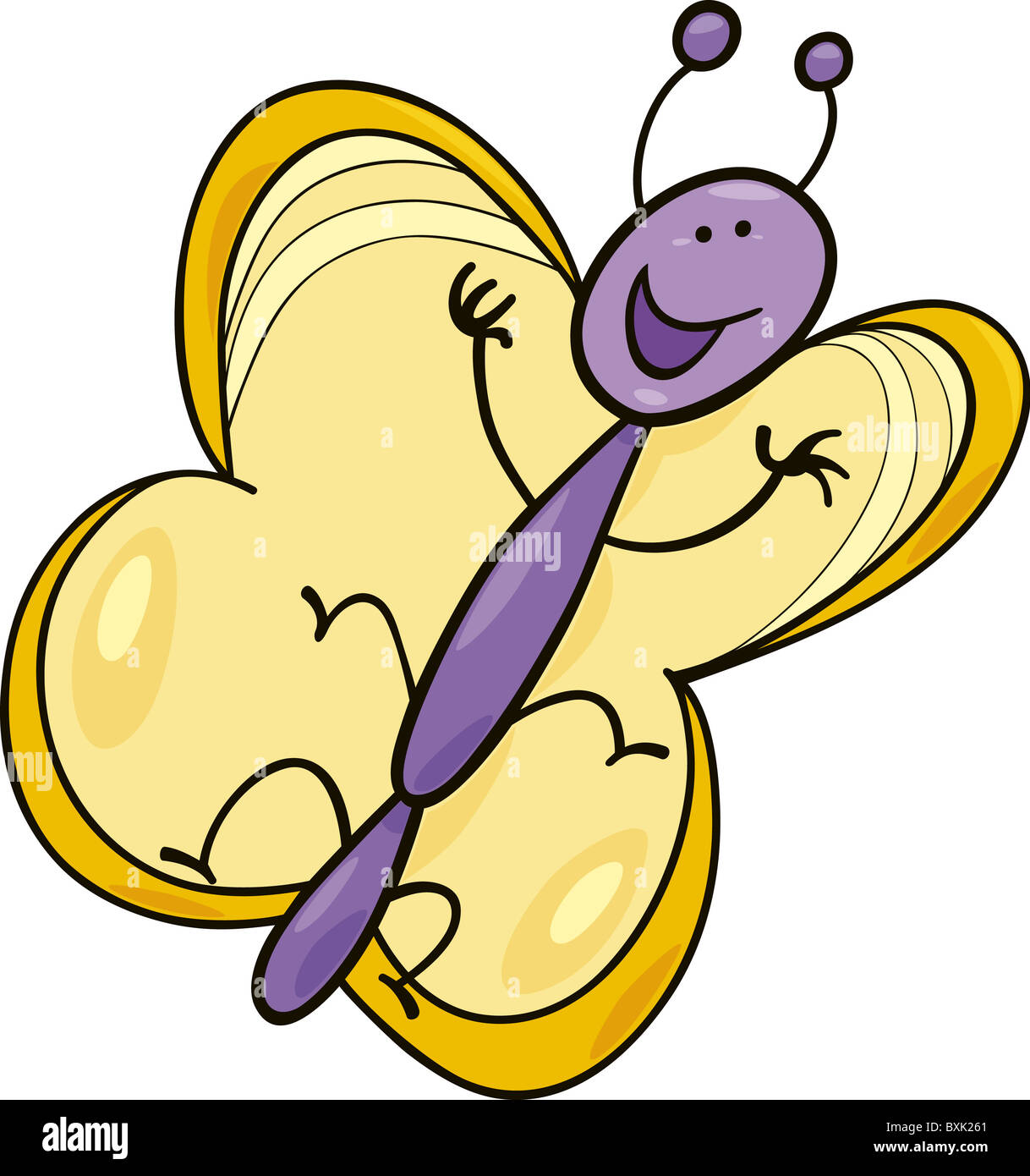cartoon-illustration-der-lustige-schmetterling-stockfotografie-alamy
