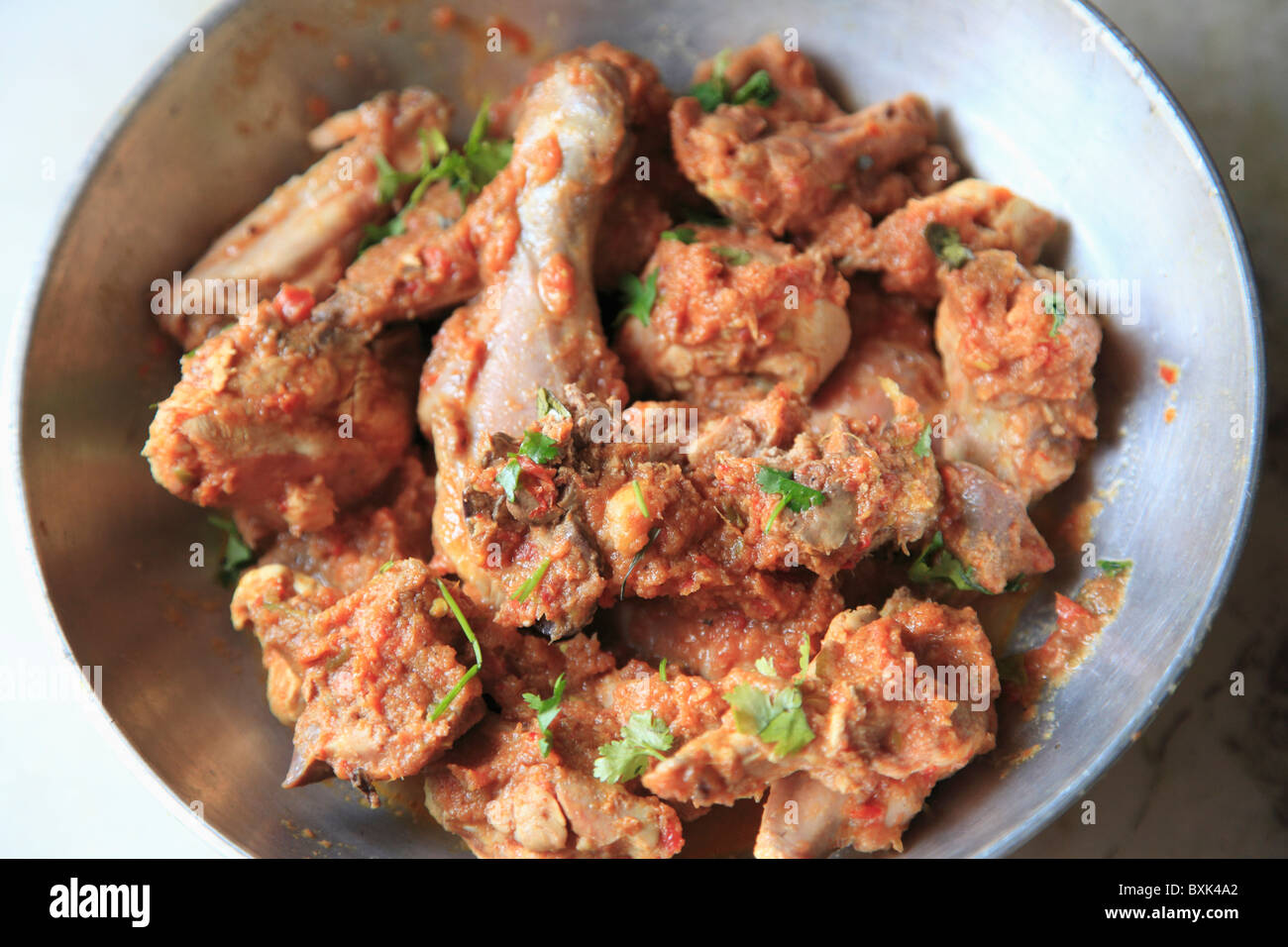 Chicken Curry, traditionelle indische Küche, Delihi, Indien Stockfoto