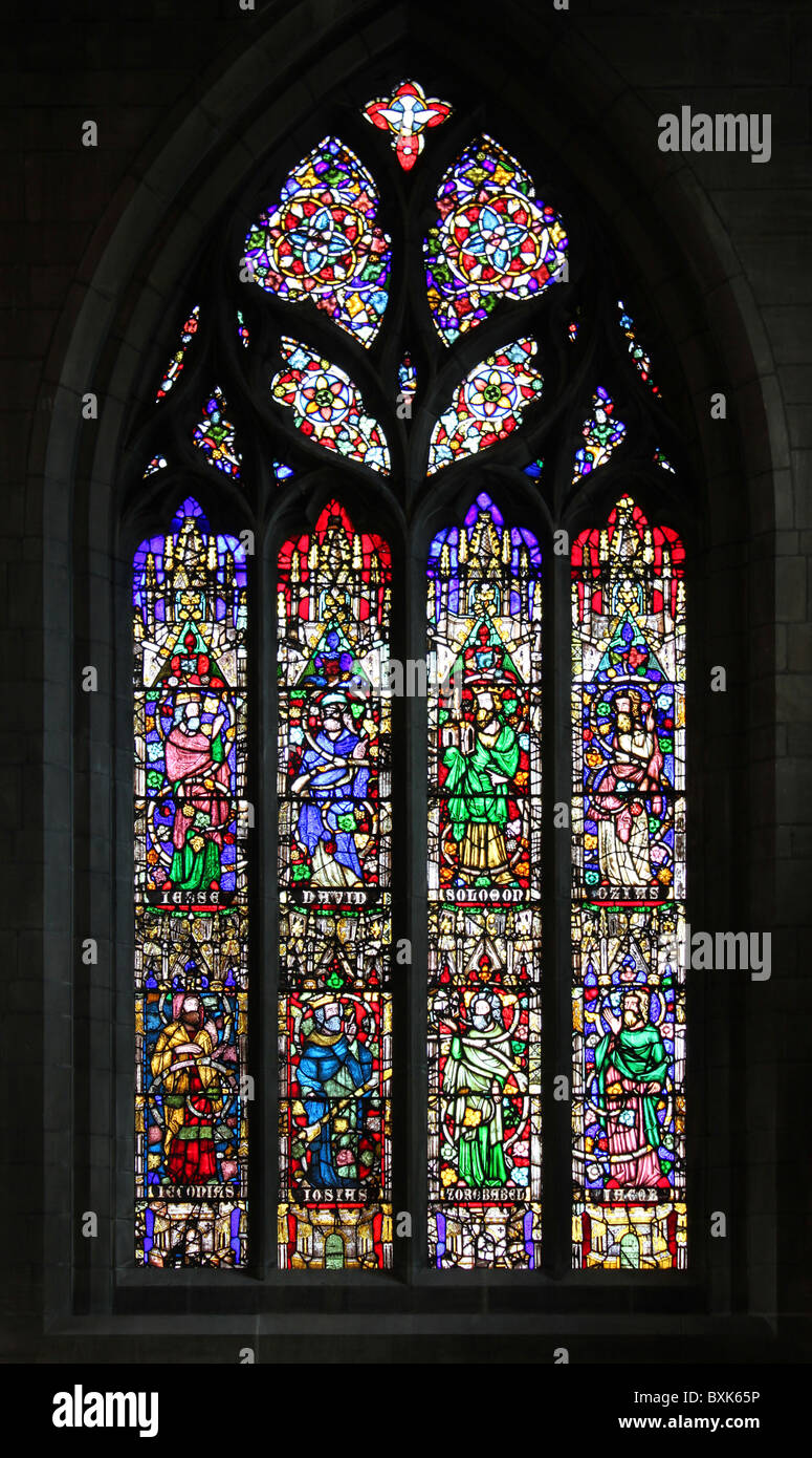 Sheffield Cathedral Buntglasfenster Stockfoto