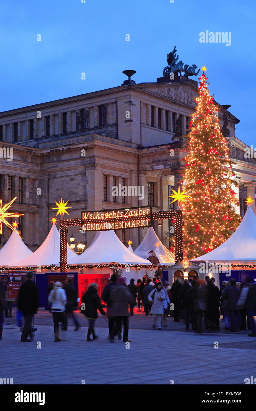 Berlin, Gendarmenmarkt, Weihnachtsmarkt Stockfoto