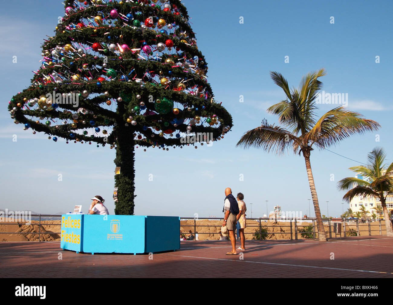 Weihnachtsbaum in der Nähe von Las Canteras Strand In Las Palmas Stockfoto