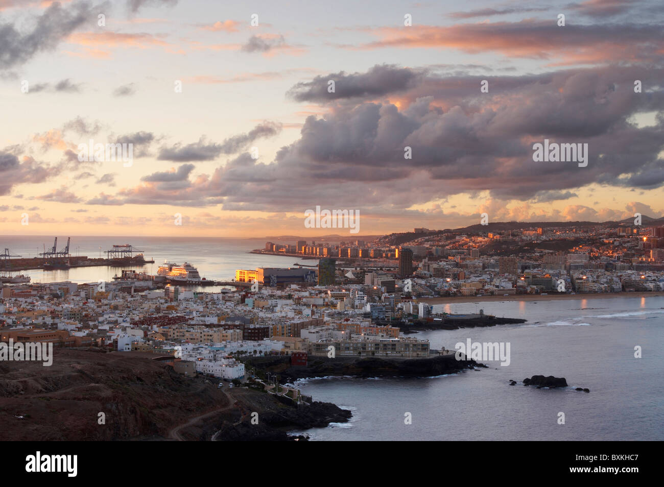 Gran Canaria, Las Palmas, bei Sonnenaufgang Stockfoto