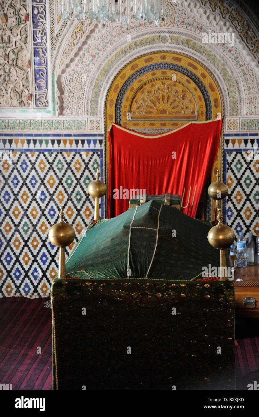 Blick in das Heiligtum Zaouia Sidi Abdel in Marrakesch Stockfoto