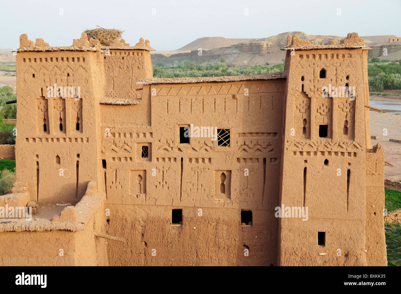 Kasbah Pise Turm, Ait Benhaddou Stockfoto